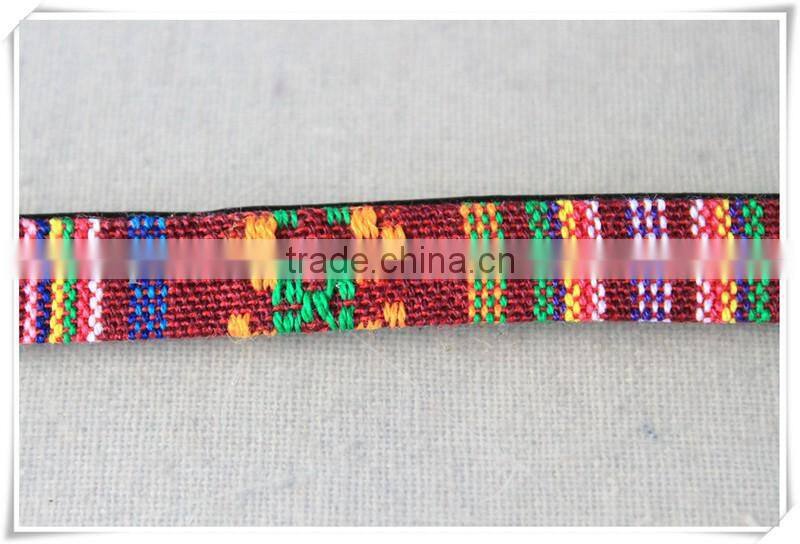 Wholesale 1CM width colorful ethnic embroidery bags tape