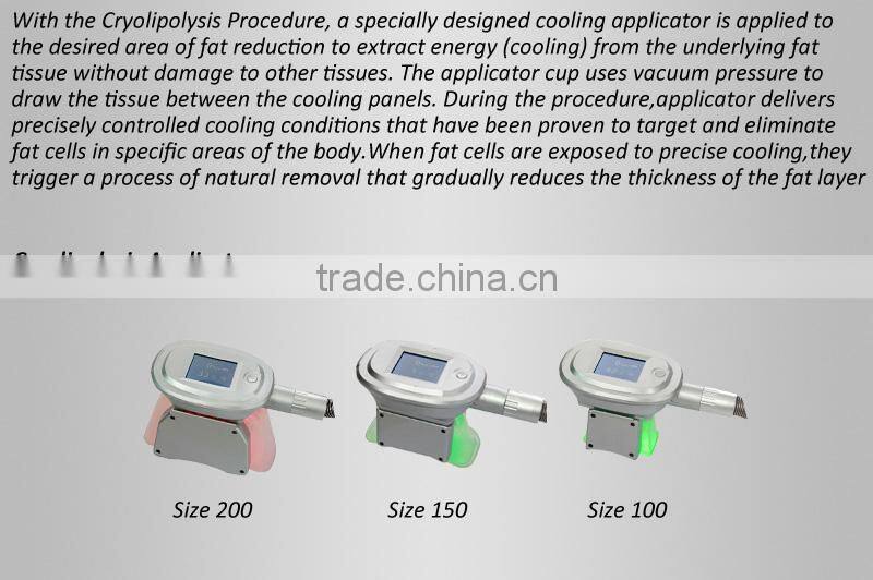 Criolipolisis machine freeze fat,2014 New Can Destroy Fat In The Treatment Area,3 Treatment Handpieces Of Different Size