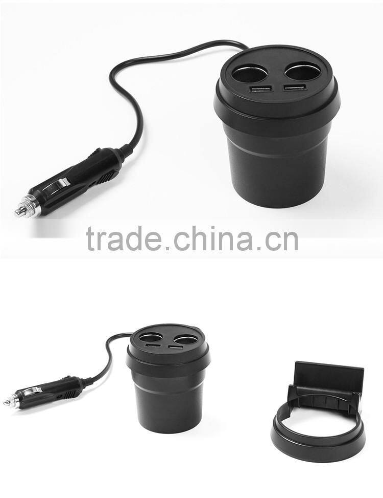 The vehicle-mounted cup shape multi-functional car USB charger
