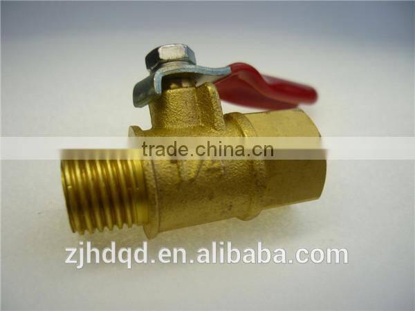 brass ball valve with red hand , male and female ball vavle , size of 1/4" 3/8" 1/2"*8mm