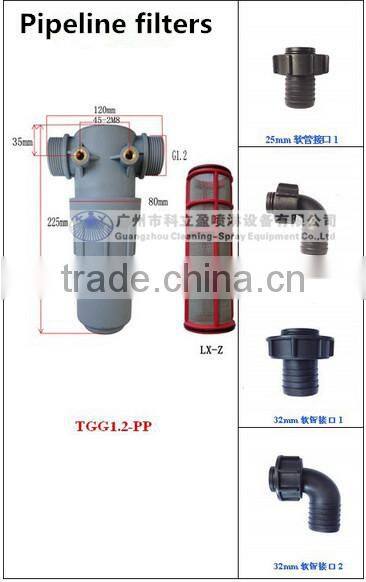 1 1/4" threaded T type plastic liquid strainers