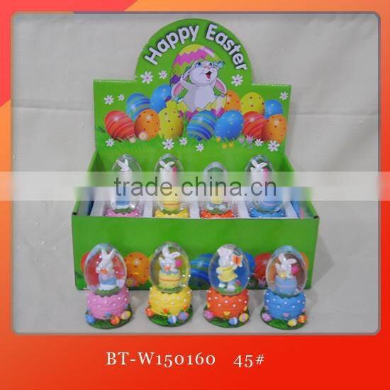 Resin easter snow globe easter bunny water globe crystal snow ball snow globe for easter