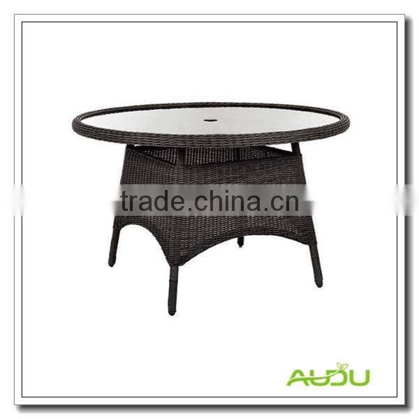 Audu chinese style round dining table with umbrella hole