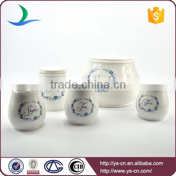 Modern decal ceramic 5pcs bread jar container sets