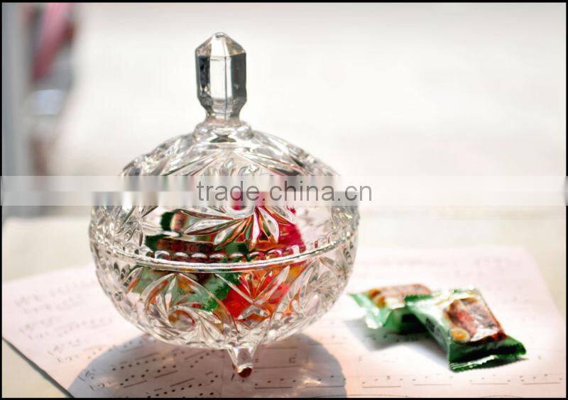 wholesale empty candy buffet glass jars; cookie sugar bowl; small clear glass candy jars with glass lids