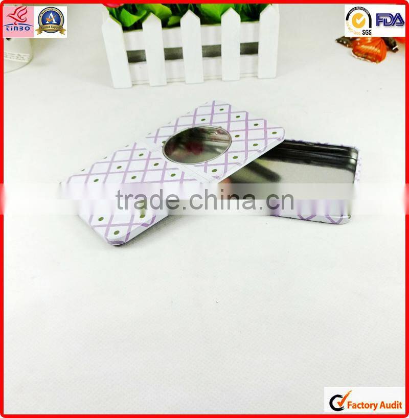 factory sale battery rectangle metal tin can with window