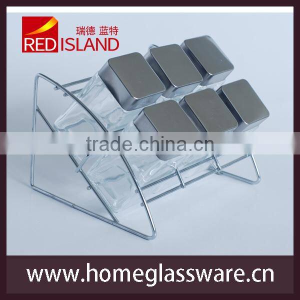 Stainless Steel Glass Spice Shaker Jar Adjustable Top Herbs Salt Pepper