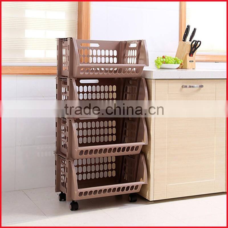 Household Storage 4 Tier Basket for Closet Office Garage Kitchen and Bathroom