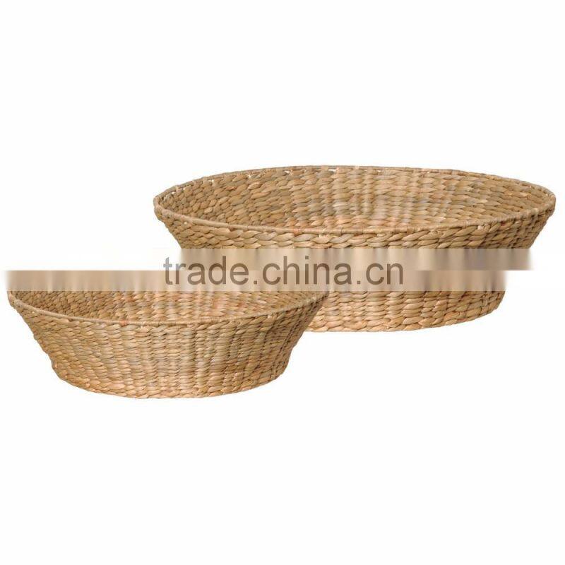 Home and Garden 2 Piece Round Water Hyacinth Fruit Basket Set