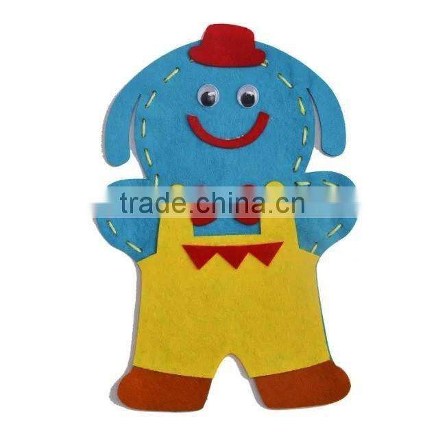 16053009 factory directly selling for Children handmade ready cutting felt hand puppet kit