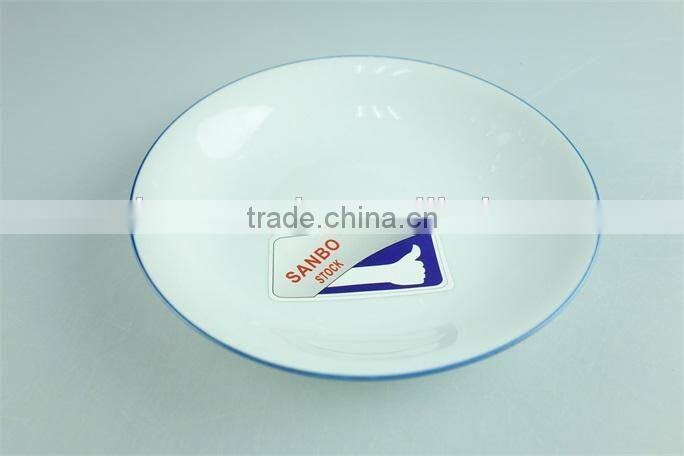 Ceramic dinnerware set with blue edge with cheap price in stock