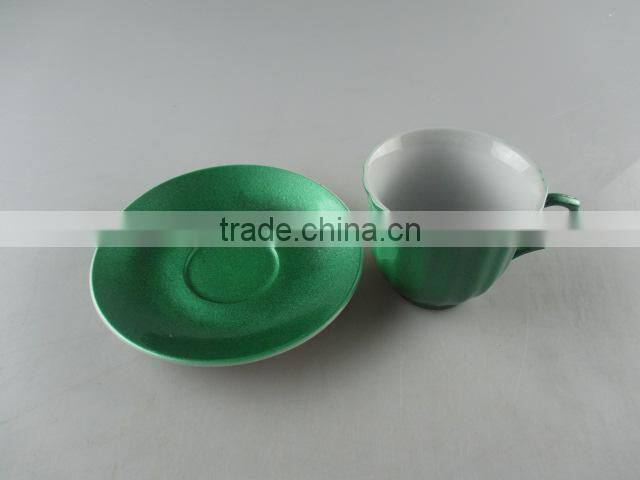 Hot sale Colorful porcelain coffee cup set, High Quanlity Ceramic Glaze Cup and Saucer with Gift Box