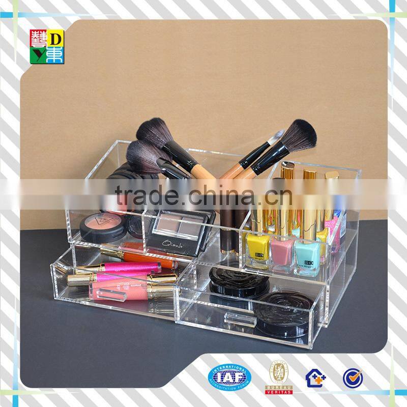 2015 High quality clear acrylic cosmetic drawer organizer,modern design popular acrylic makeup container from China low price
