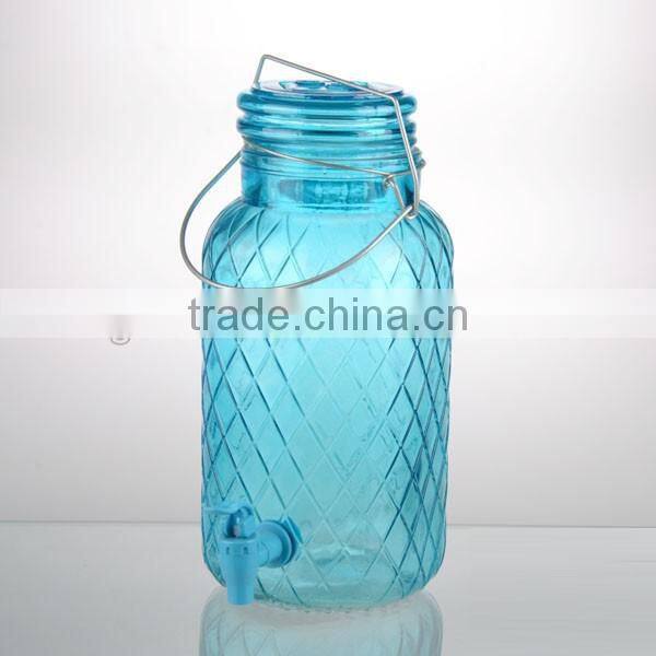 128oz spray blue colors glass dispense with blue tap