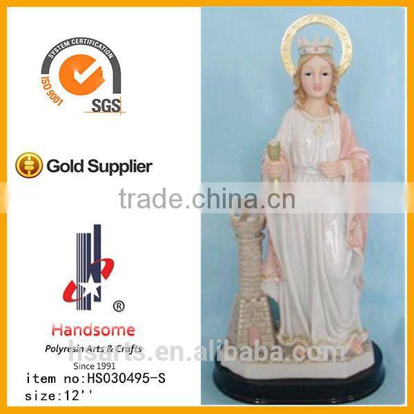 12"Resin religious items christian gift st. barbara figurine