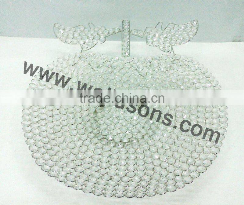 New design silver metal candle holder with crystal