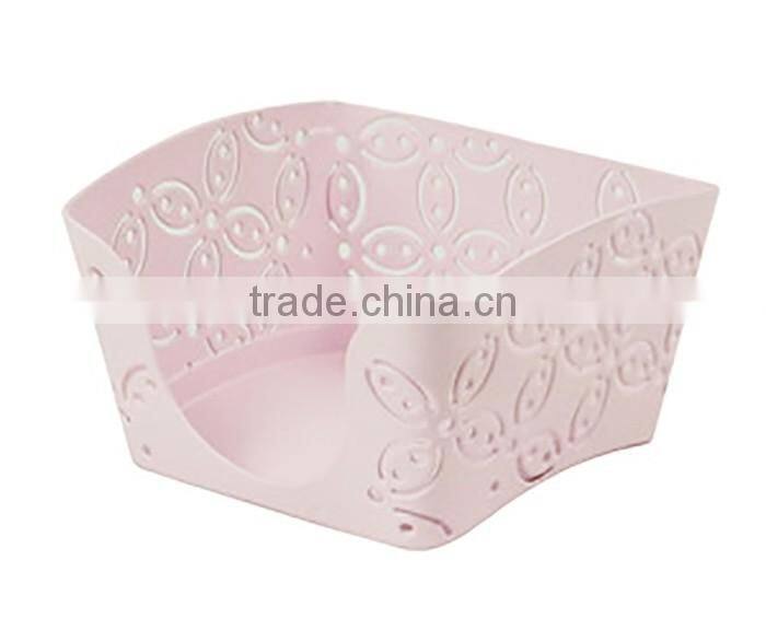 Pink Arc-shaped Metal Punched Office Desktop Note Holder