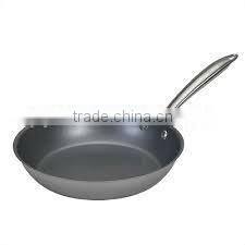 Cheap stainless steel skillet&frying pan with single handle