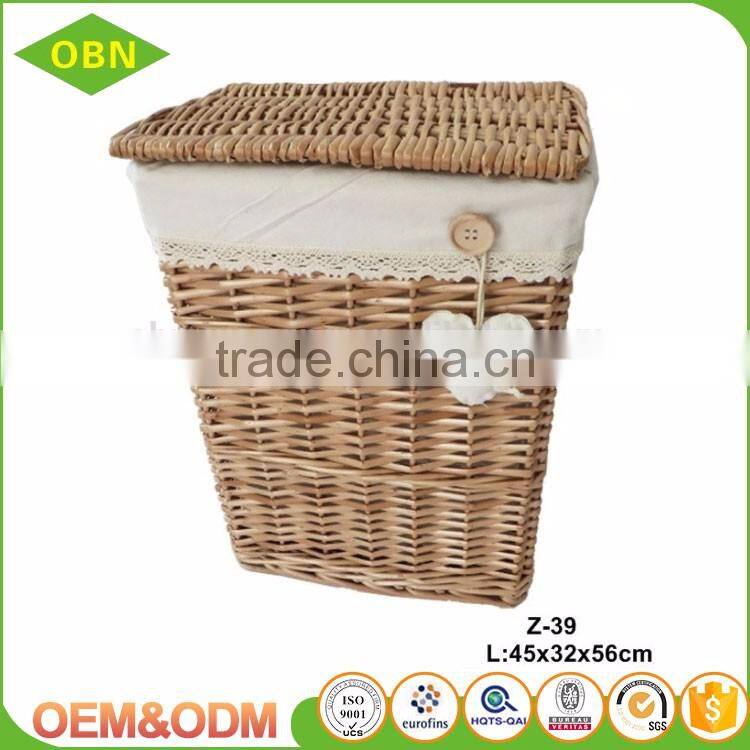 China new style home storage decorative split wicker fabric laundry basket cover