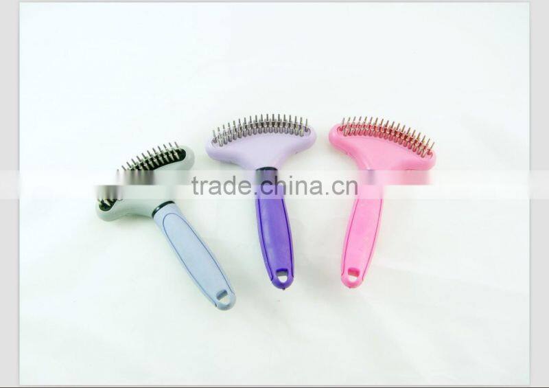 plastic pet hair brush with the steel pin