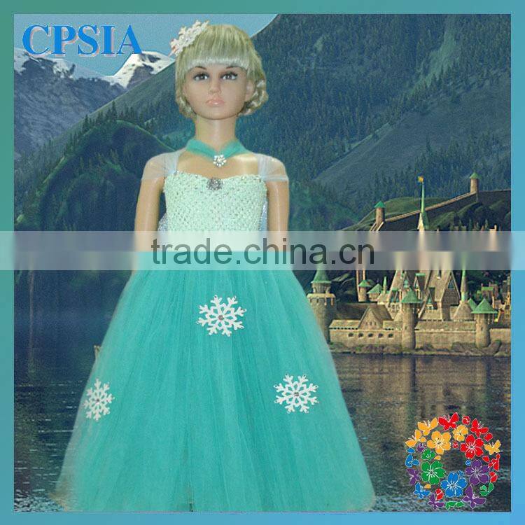 Wholesale toddler girl boutique dress fashion kids blue dresses for girls pretty children's dress