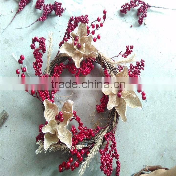 most selling items from China artificial berry wreaths for Christmas decor