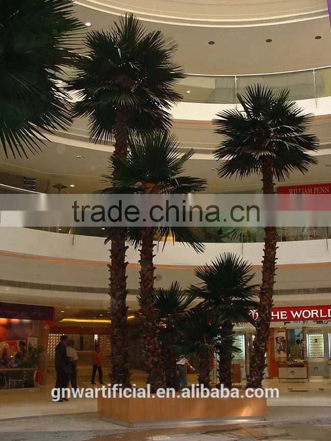 Outdoor Artificial Palm Trees with Bent Tree Trunk for Park Decoration