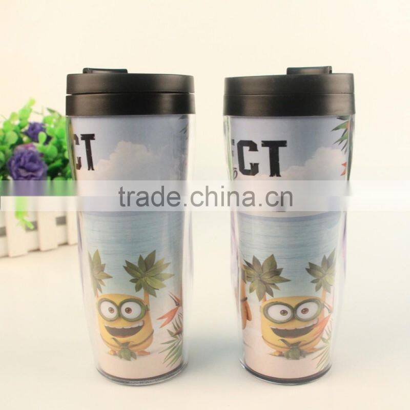 gift items 350ml ps double wall mug color changing with logo