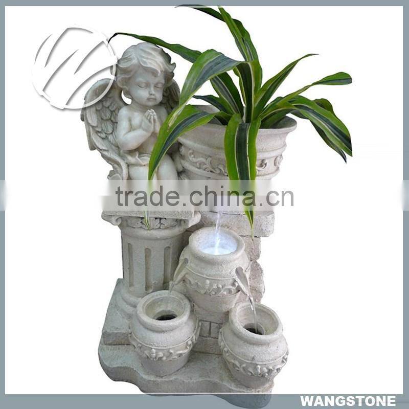 Stone Praying Little Angel Water Fountain