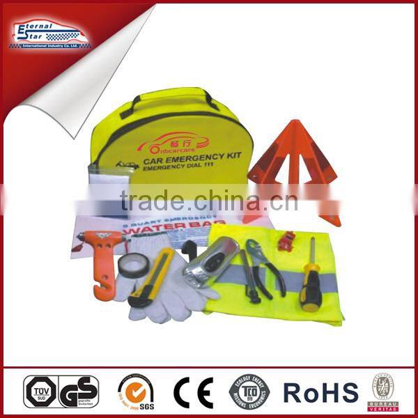 Yellow round type aid kit for Car