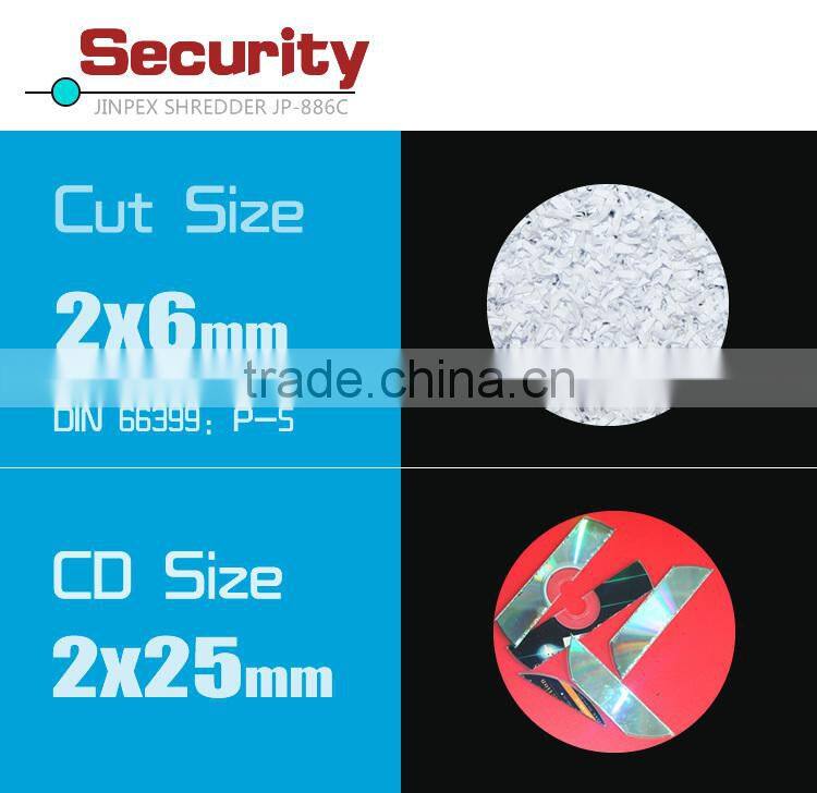 JP-886Cmicro cut credit/paper/CD/clips/staples paper shredder 8 sheets three entry