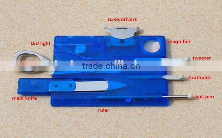 Promotional Multi purpose Pocket Tools card with LED light