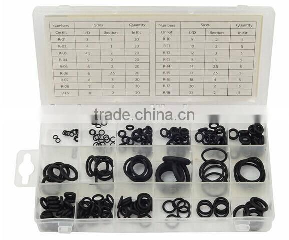 Professional factory 225 pcs Rubber O- ring assortment / Hardware sets