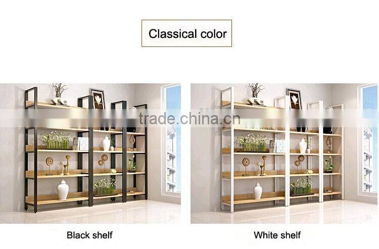 Steel-wood bookshelf, Metal Frame French Style Furniture Antique Bookshelf Wooden Bookshelf