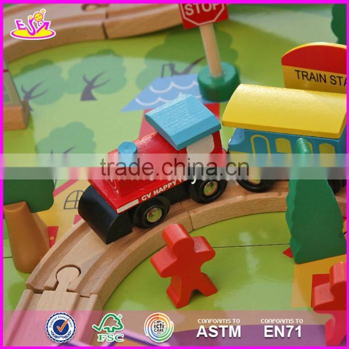 Top fashion funny activity toys wooden kids toy train W04C071-S