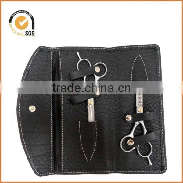 Black Artificial Leather Rivet Scissors Clips Organize Bag Hairdressing Holster Pouch Mobile Holder Case