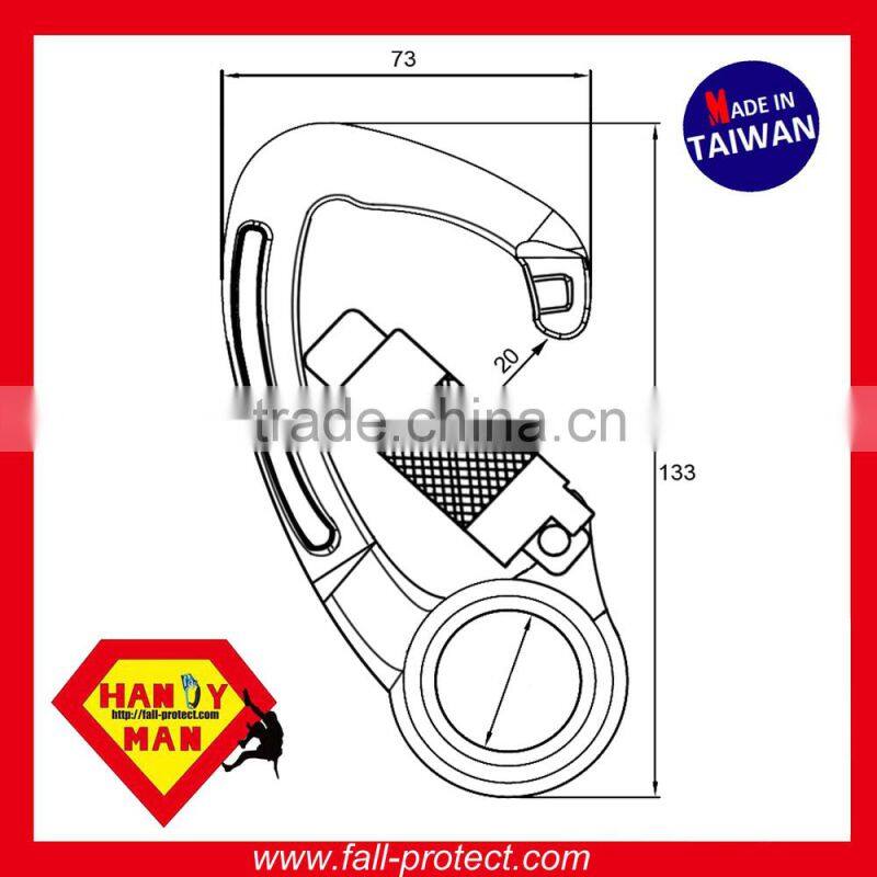 Forged Aluminum Captive Eye Triple Lock Snap Hook
