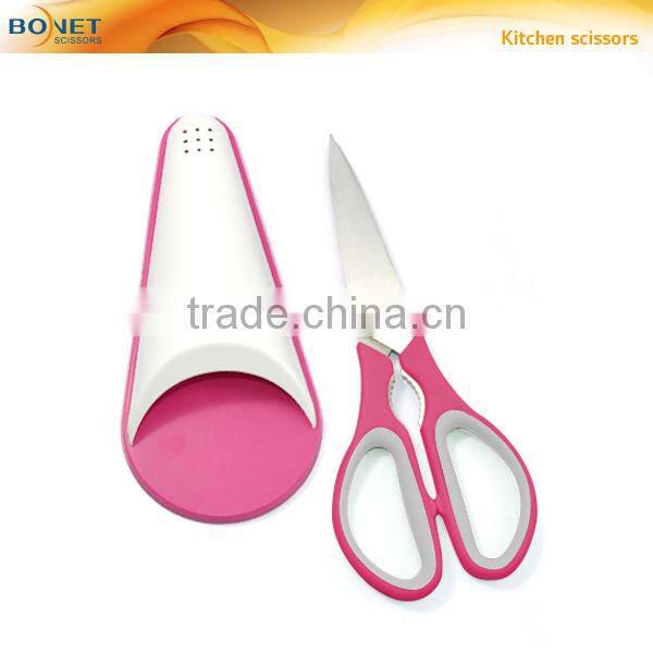 S52018N FDA certificated 8" magnetic cover kitchen scissor with bottle opener