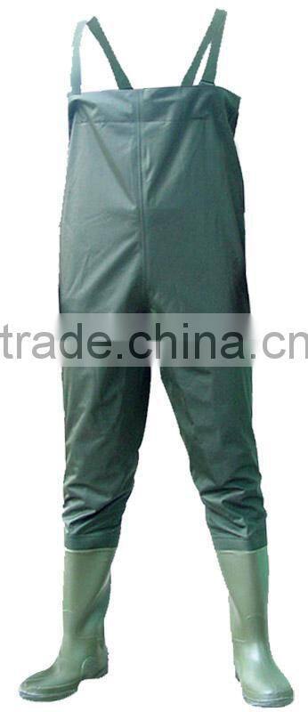 0.75mm/0.65mm PVC wader with PVC boots