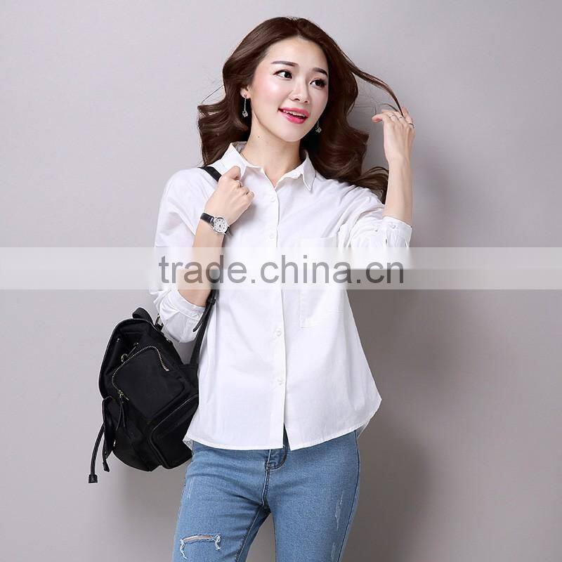 China supplier new style white long sleeve cotton elegant women formal blouse designs