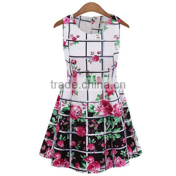 Hot fashion OEM elegant floral women dresses/ short evening party dress/casual dress