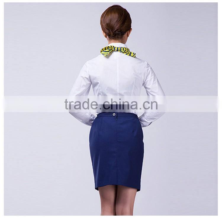 Custom Cotton Skirt And Flight Attendant Shirts