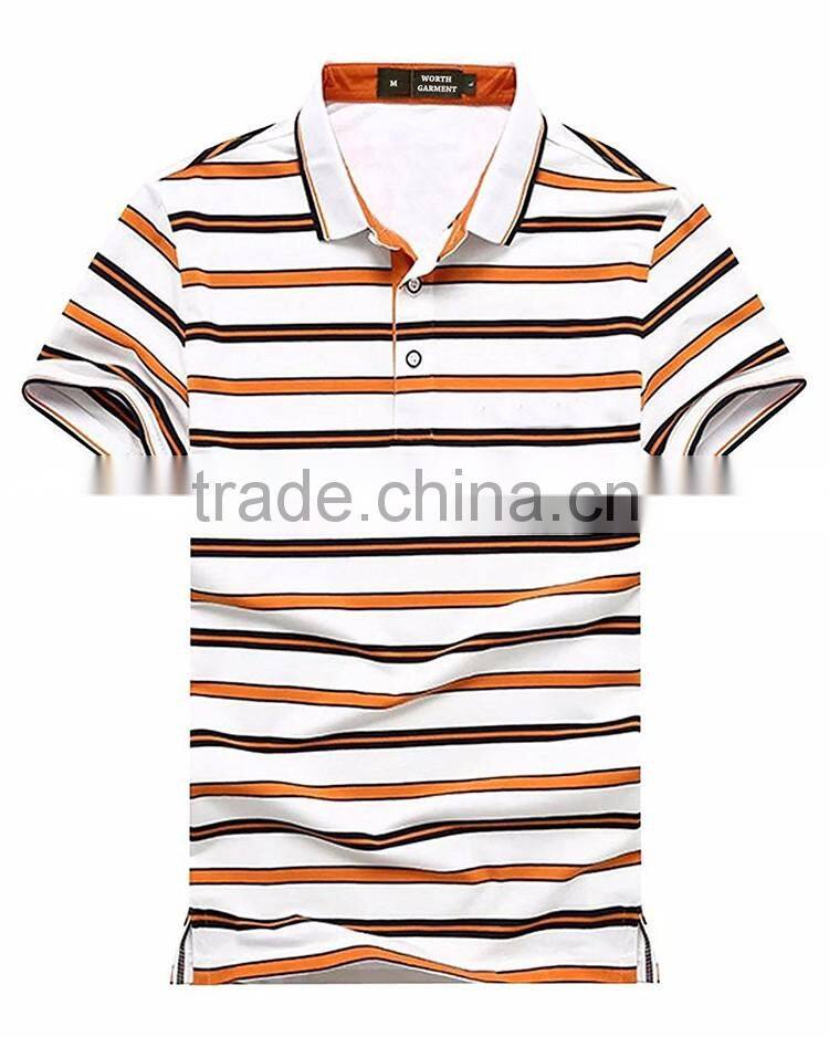 (Reliable and Stable Supplier) 2017 100% Cotton Stripe Polo T shirt Importing from China with Free Fitting Sample