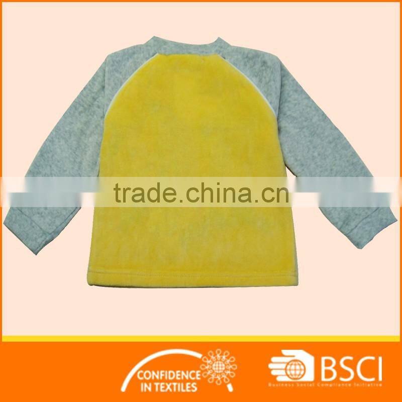 Nice Cartoon Embroidery Cloth Warmly Baby Velour Pajamas Sets