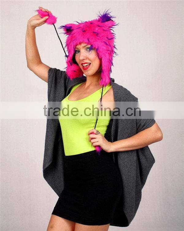 Quality best selling safe standard plush animal deer design hood hat