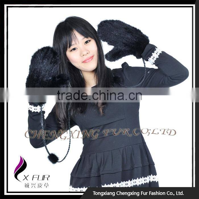 CX-A-35E Fashion Women Winter Lovely Dress Girl Gloves Knitted Mink Fur Glove