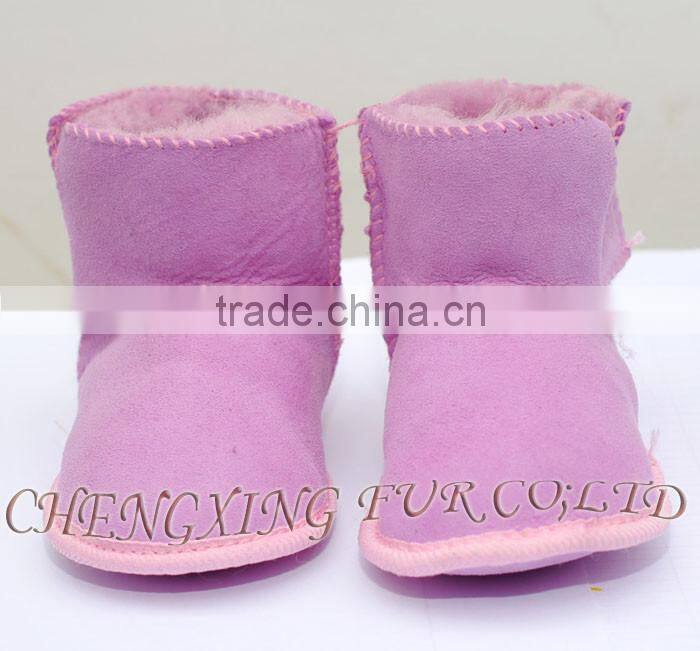CX-SHOES-06 Cheap Genuine Sheared Leather Baby Shoes