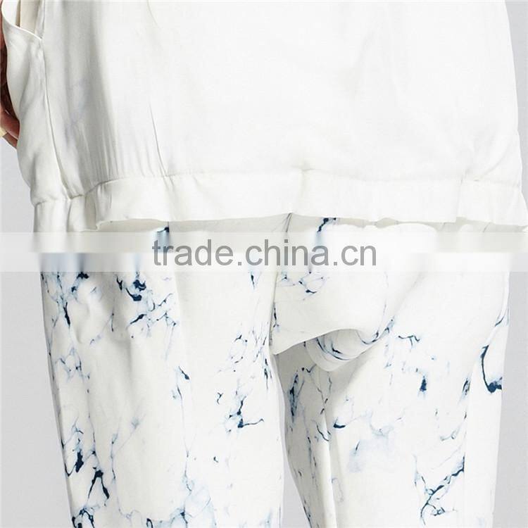 Wholesale gym wear jogger print white loose trousers 3xl jogger pants