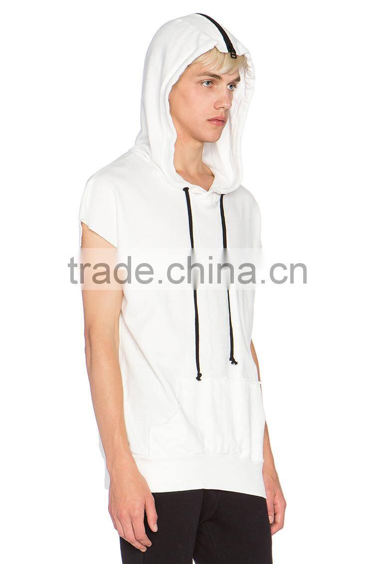 2014 fashion cotton men plain t-shirt with hood t shirts for men
