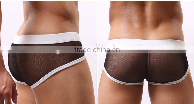 MGOO New Arrival Band Mens Sexy Mesh Brief Short For Gays Transparent Jocks Thongs MB018